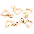 Golden cat-head shaped swivel lobster claw clasps for DIY keychains and bags - Cat Head / KC Gold
