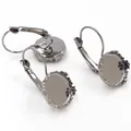 Crochets d'oreilles 12mm en métal noir avec sertissage couronne pour bijoux DIY - Métal canon
