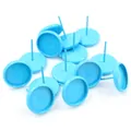 Bright blue 10mm round bezel stud earring posts for DIY jewelry making accessories - Sky Blue