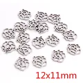 Hollow rose flower stainless steel charm pendant 12x11mm for DIY jewelry making - Rose Style (Q2-48)