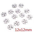 Polished stainless steel four-leaf clover pendant accessory 12x12mm for jewelry making - Clover Style (Q3-01)