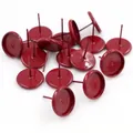 DIY 10mm stud earring base component with deep red lacquer finish on tray and needle - Burgundy