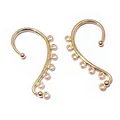 A pair of gold DIY ear hooks with seven hanging loops and an ergonomic curved metal design - KC Gold