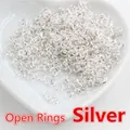 200er-Pack versilberte Eisen-Biegeringe für die DIY-Schmuckherstellung und Zubehör - Verstellbar / 4mm / Silber