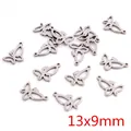 DIY silver-tone stainless steel hollow butterfly pendants charms for jewelry making 13x9mm - Small Butterfly Style (Q3-26)