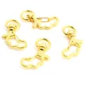 Set of four gold cloud-shaped rotating spring lobster clasps for DIY keychain making - Wing / Gold