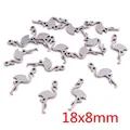 Silver flamingo stainless steel charm pendant 18x8mm for jewelry making - Flamingo Style (Q3-27)