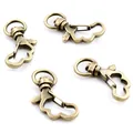 Cloud-shaped antique brass swivel lobster clasp and spring hook for keychains - Wing / Antique Bronze