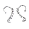 Silver S-shaped DIY ear cuff findings with six loops for jewelry making, 60x36mm - Antique Silver