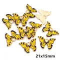 21x15mm Yellow enamel butterfly pendants with gold alloy frame for DIY jewelry making - Yellow Black Vein Butterfly Style (R7-03)