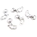 Set of five silver wing-shaped lobster clasps with rotating rings on a white background - Wing / White K/Silver