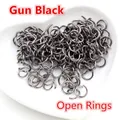 Hochwertige gun black beschichtete Biegeringe für handgefertigten DIY-Schmuckbedarf - Verstellbar / 4mm / Gunmetal