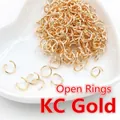 Großpackung KC Gold Biegeringe in Herzschale für DIY Schmuckherstellung Zubehör - Verstellbar / 4mm / KC Gold