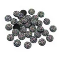 Sparkling round druzy resin rhinestones with AB aurora finish for DIY jewelry crafts - 8mm / AB Purple