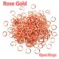 Großpackung roségoldene offene Biegeringe für die DIY-Schmuckherstellung und Bastelbedarf - Verstellbar / 4mm / Roségold