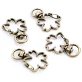 Antique bronze flower shaped swivel lobster clasp with heart petal design for DIY crafts - Cherry Blossom / Antique Bronze