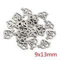 Silver stainless steel 9x13mm heart and arrow charm for DIY jewelry making - Arrow Through Heart Style (P4-51)