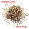 Zufällig gemischte offene Biegeringe aus Eisen für DIY-Schmuckherstellung Zubehör - Verstellbar / 4mm / Mehrfarbig
