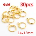 30pcs of 14x12mm golden lever back ear wire hooks for DIY jewelry making - Leverback Earring Hook (L3-43) / 30Pcs Pack / Gold
