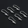 Detail of silver plated ear hooks with zircon stones for DIY jewelry making - Silver