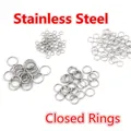 Polierte Edelstahl-Biegeringe in Silber, vier Größen für DIY-Schmuckherstellung - Geschlossener Stil / 4mm / Stahlfarbe