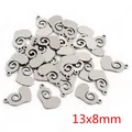 Ciondolo cuore cavo canna di fucile con motivo a spirale misura 13x8mm fascino in acciaio - Stile Cuore a Spirale (Q4-21)