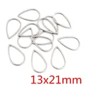Set di 20 ciondoli a goccia in acciaio inox per gioielli fai da te, 13x21mm - Forma di Goccia d'Acqua - Argento (13x21mm) / Confezione da 20