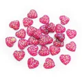 Vue détaillée de breloques en forme de cœur rose à paillettes pour bijoux DIY - Rose rouge / 12 Mm (025 G Par Pièce)