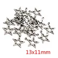 Ciondolo a stella in acciaio inossidabile 13x11mm finitura argento antico per gioielli - Stile Stella Cava (Q5-45)
