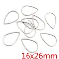 Set di ciondoli a goccia argento 16x26mm in acciaio inossidabile per creazione gioielli - Forma di Goccia d'Acqua - Argento (16x26mm) / Confezione da 20