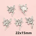 Macro detail of alloy fairy charms for DIY jewelry showing 22x15mm size and relief texture - Star-holding Fairy Style (AG7-21)