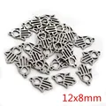 Ciondolo Mano di Fatima in acciaio inossidabile argento per gioielli DIY, 12x8mm - Stile Mano di Fatima (R3-33)