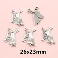 Cinco colgantes de ángel en plata antigua para creación de joyas DIY, medida 26x23mm - Estilo Ángel con Estrella (AG7-22)