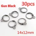 DIY jewelry lever back ear hooks in gun black plating finish, 30 pieces pack, 14x12mm - Leverback Earring Hook (Y2-20)