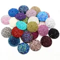 Kleurrijke 20mm 25mm ronde drusy resin cabochons met glitter minerale textuur voor DIY sieraden - Willekeurig Gemengd