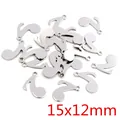 Ciondoli nota musicale in acciaio inossidabile lucido, colore argento, 15x12mm per DIY - Stile Nota Musicale (P6-33)