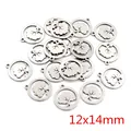 Ciondoli albero della vita in acciaio inox, pendenti cavi da 12x14mm per creazione gioielli - Stile Albero della Vita Tondo (Q3-29)