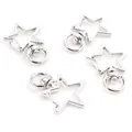 Set of four star-shaped silver swivel spring snap hooks for DIY keychain crafts - Star / White K/Silver