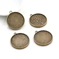 Antique bronze alloy tree pendant trays with 20mm round base for DIY jewelry making - Tree of Life Setting (N5-24)