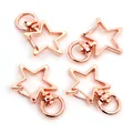 Star shaped lobster clasp in rose gold finish with rotating swivel base for keychains - Star / Rose Gold