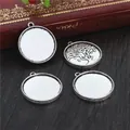 Antique silver round pendant trays with Tree of Life relief on rustic wooden background - Tree of Life Carved Style (N5-25)
