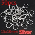Pack of 50 silver lever back earring hooks for DIY jewelry making in 15x10mm size - Leverback Earring Hook (N5-31)