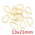 Ciondoli a cornice a forma di goccia in acciaio inossidabile dorato per gioielli DIY 13x21mm - Forma di Goccia d'Acqua - Oro (13x21mm) / Confezione da 20