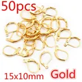 50pcs gold plated lever-back ear hooks 15x10mm for handmade DIY jewelry crafting - Leverback Earring Hook (N5-32)