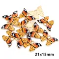 Orange butterfly charm pendant in alloy drip oil finish measuring 21x15mm - Orange Black Spotted Butterfly Style (P3-41)