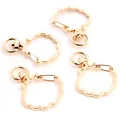 Set of 4 light gold shell-shaped swivel lobster clasps for DIY keychain making - Shell / KC Gold