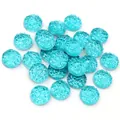 Cabochon rond en résine bleu brillant avec texture druzy étincelante pour bijoux - 8mm / Bleu brillant