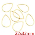 Cornici pendenti a goccia in acciaio dorato per gioielli fai-da-te 22x32mm - Forma di Goccia d'Acqua - Oro (22x32mm) / Confezione da 20