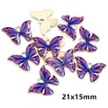 DIY butterfly alloy pendant with dark purple and bright blue enamel 21x15mm size - Deep Purple Blue Gradient Butterfly Style (Q1-19)