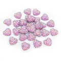 Breloques en résine en forme de cœur violet pailleté pour la création de bijoux DIY - Violet / 12 Mm (025 G Par Pièce)